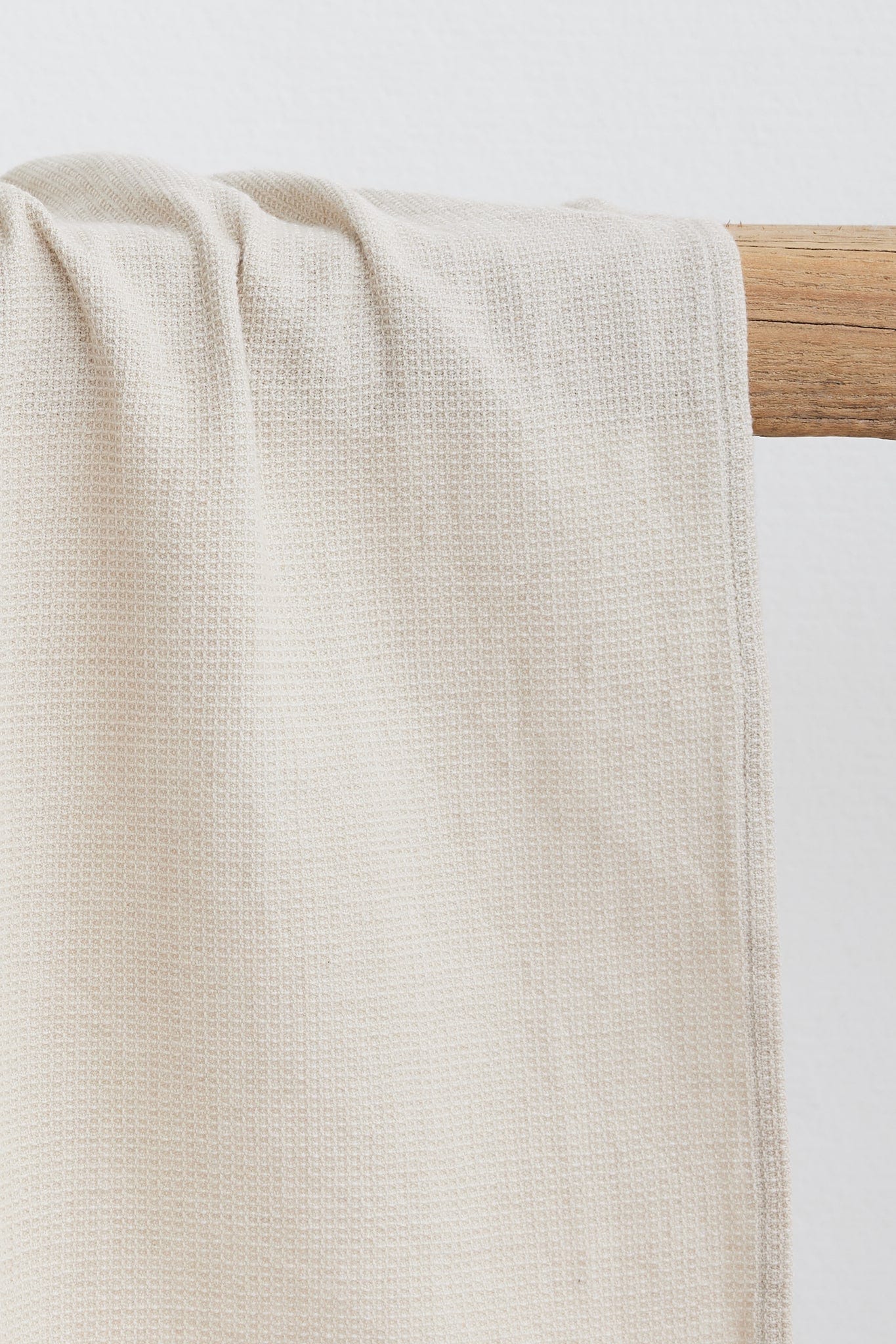 The Dharma Door Organic Cotton Tea Towels Handwoven Tea Towel - Oatmeal w/t White Stripes