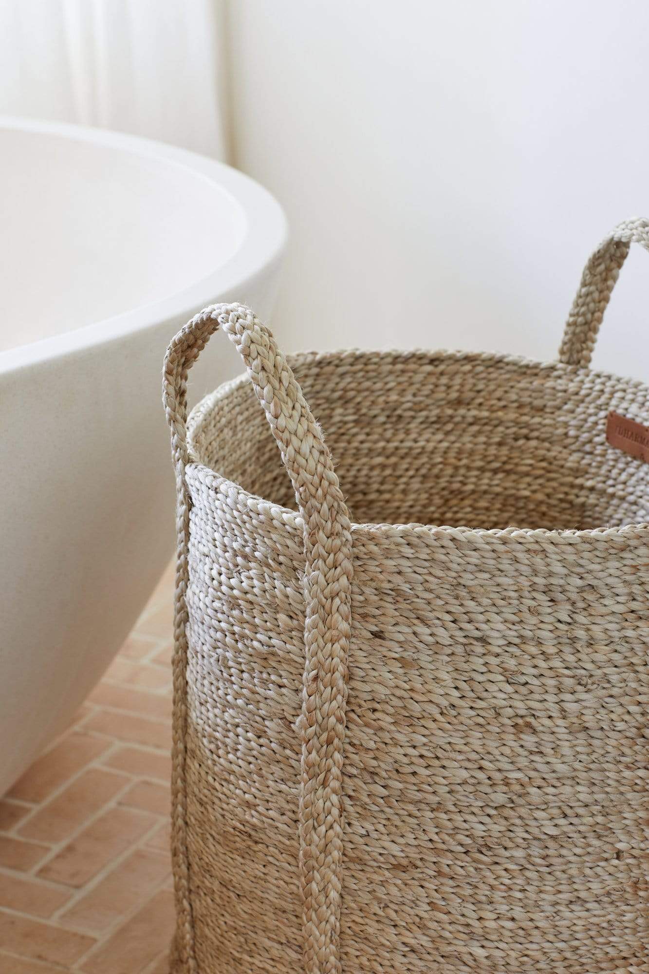 The Dharma Door Baskets and Storage Laundry Jute Basket - Natural Jute Laundry Basket - Natural