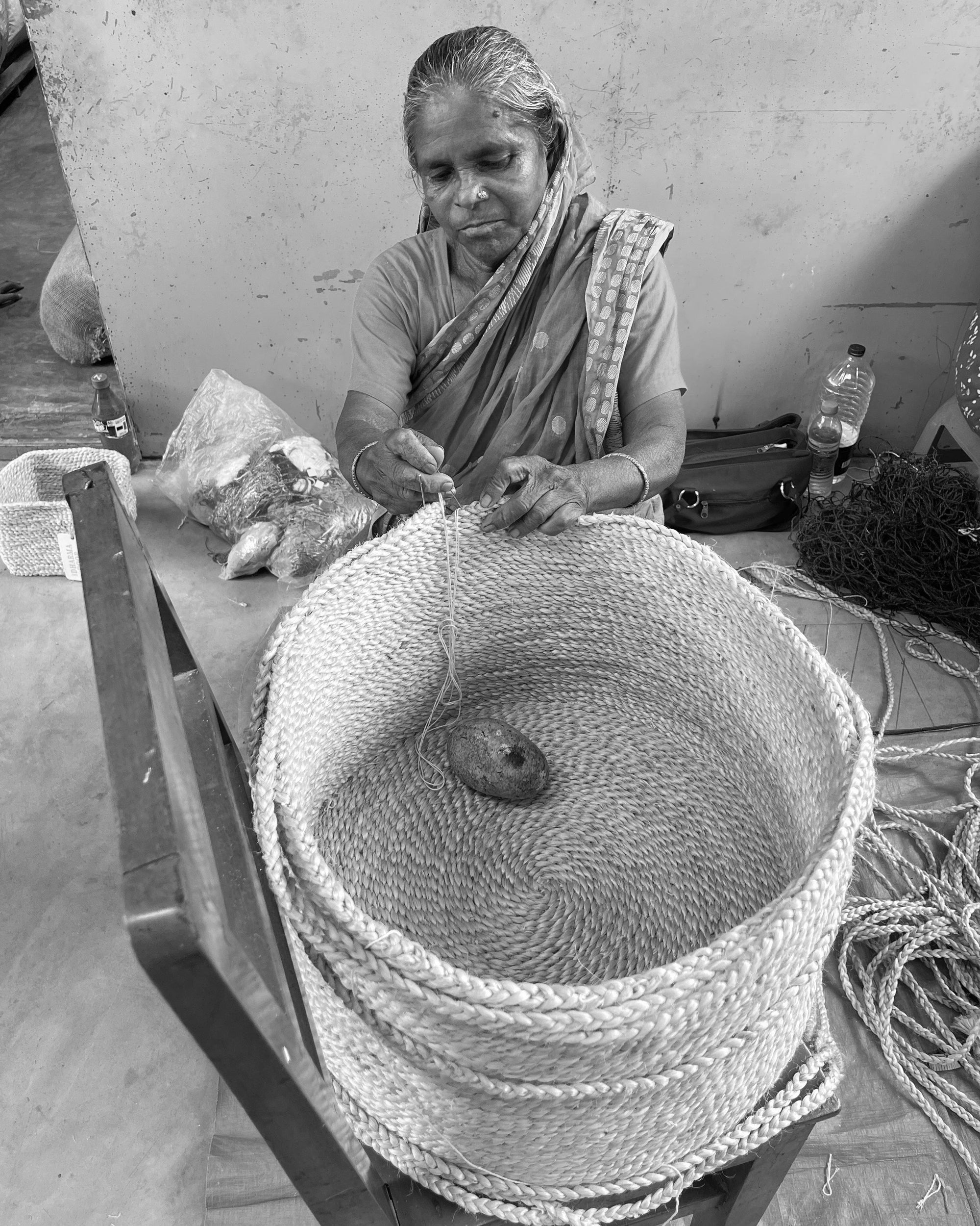 The Dharma Door Baskets and Storage Large Round Jute Basket - Natural Large Round Jute Basket - Natural