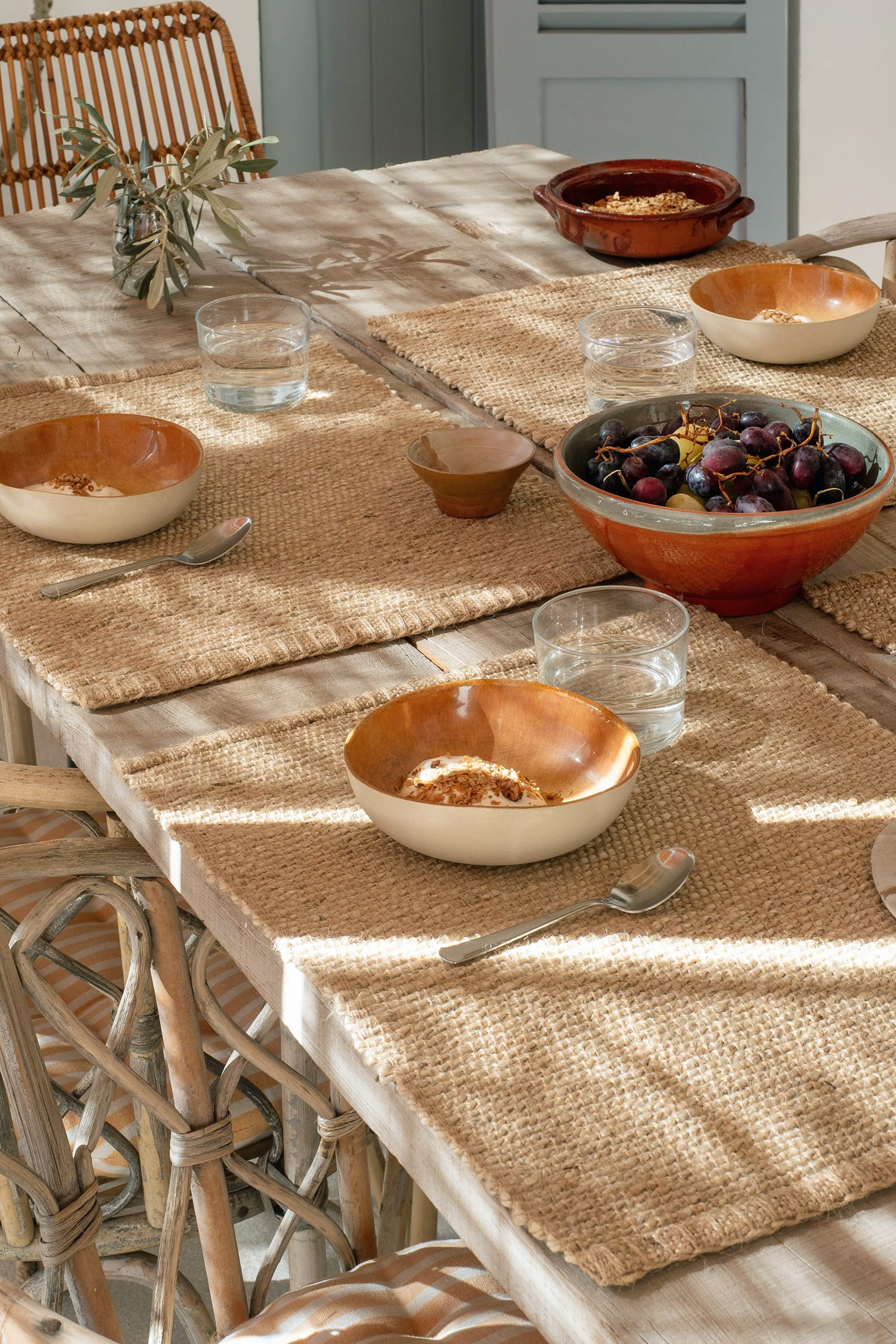 The Dharma Door Tableware Malu Jute Placemat Set x 8 - Natural