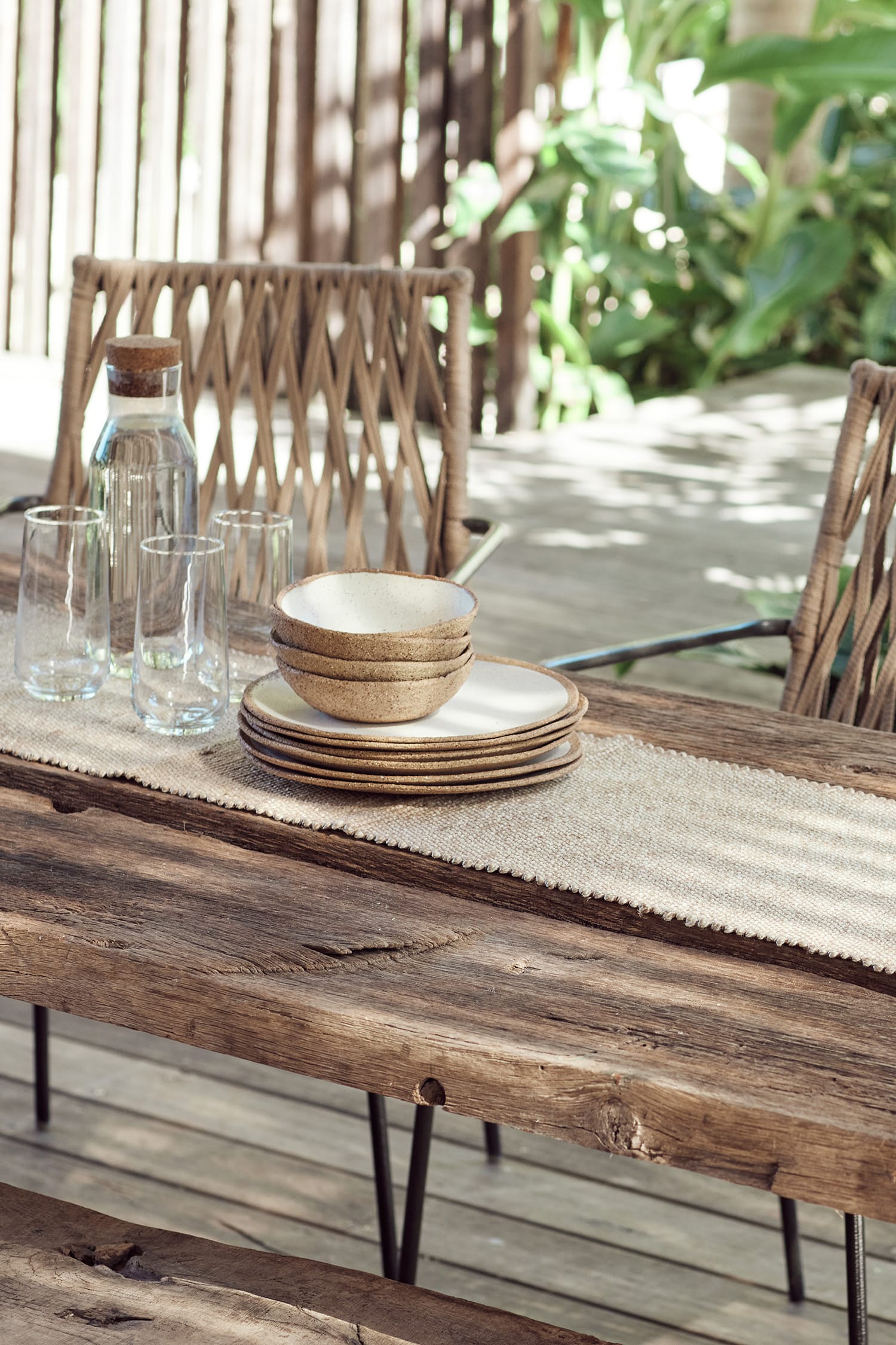 The Dharma Door Tableware Malu Jute Table Runner - Bone