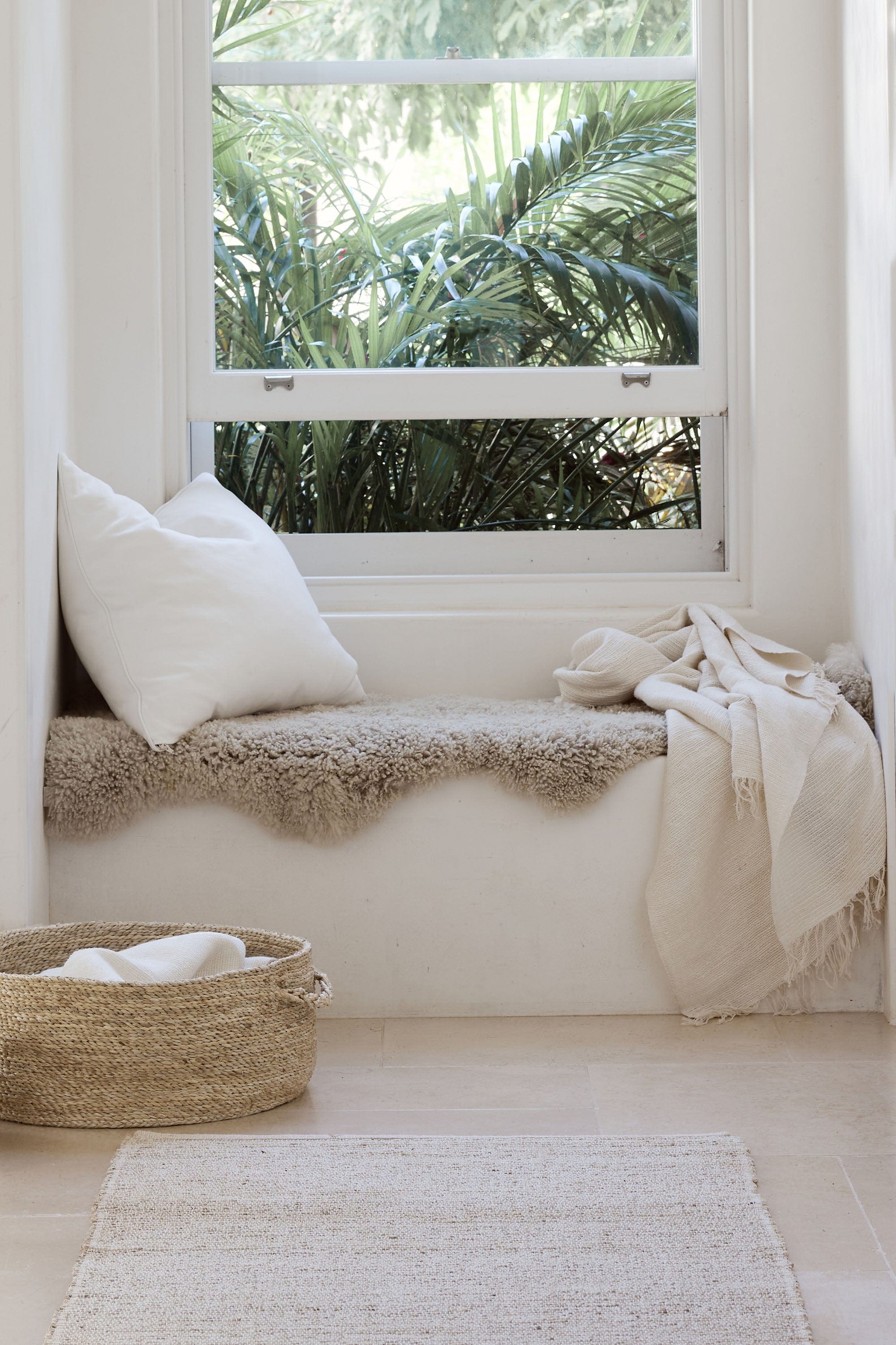 The Dharma Door Throw Uma Throw - Alabaster Linen & Cotton