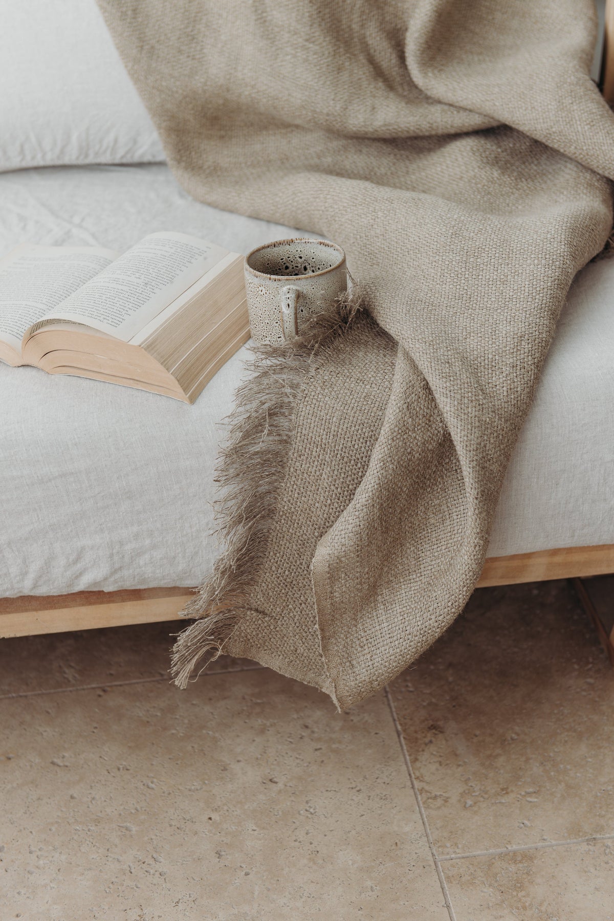 The Dharma Door Throw Uma Throw - Natural Linen