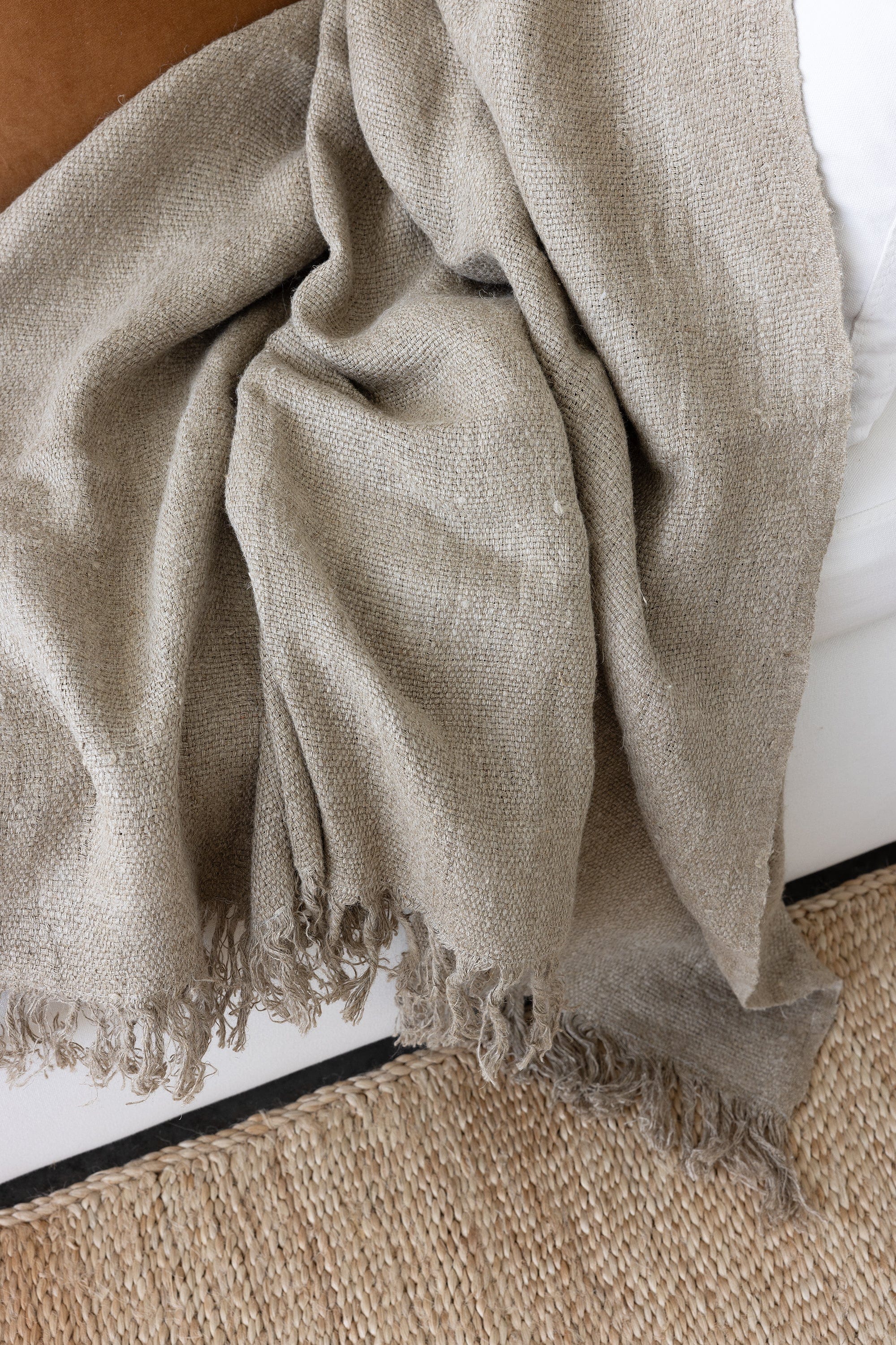 The Dharma Door Throw Uma Throw - Natural Linen