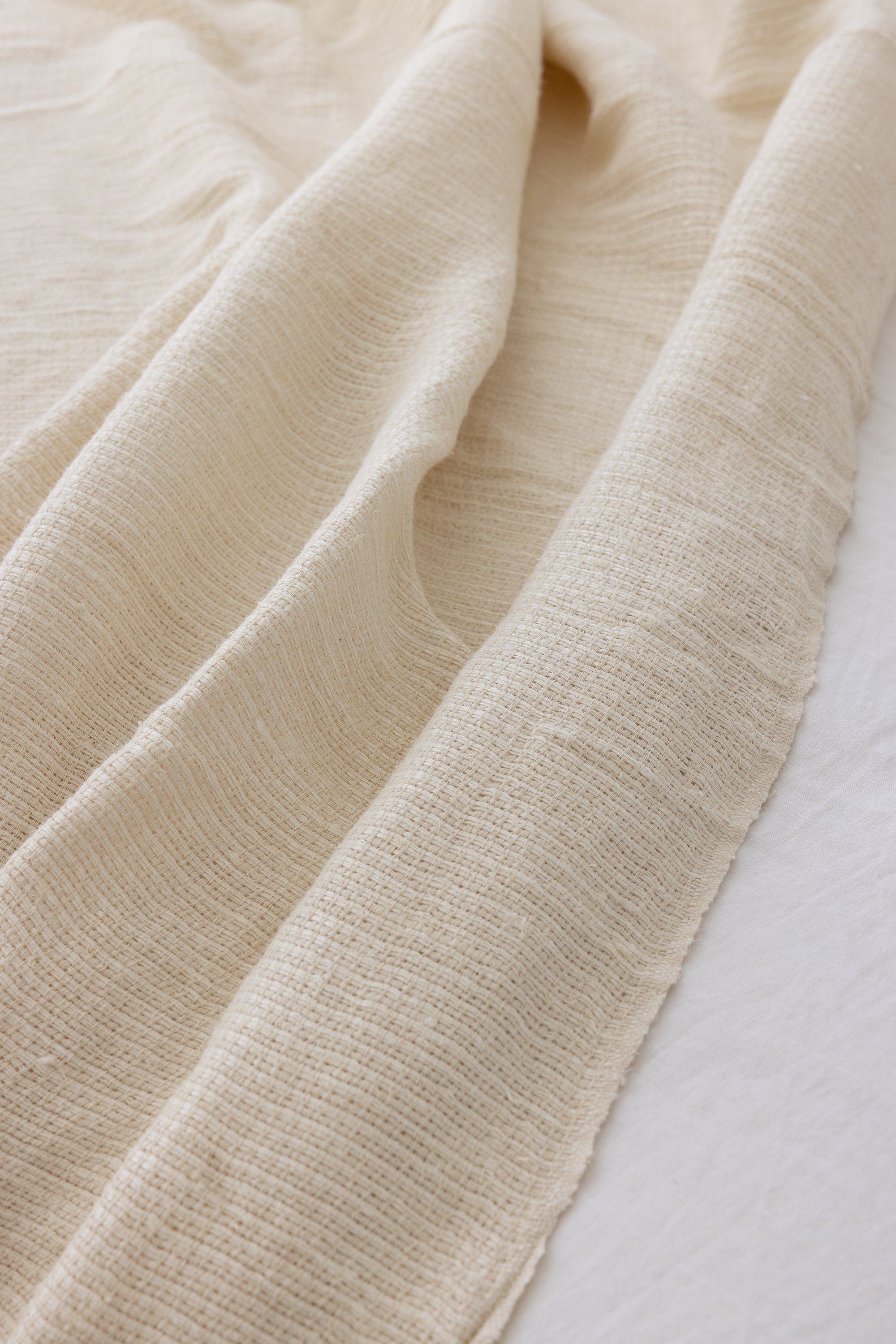 The Dharma Door Throw Uma Throw - White Linen & White Cotton