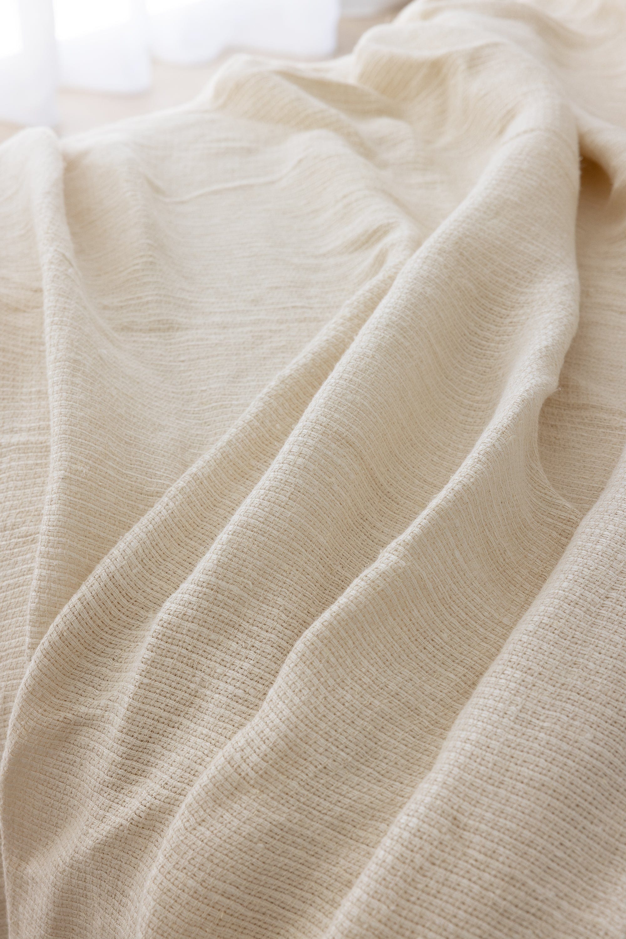 The Dharma Door Throw Uma Throw - White Linen & White Cotton