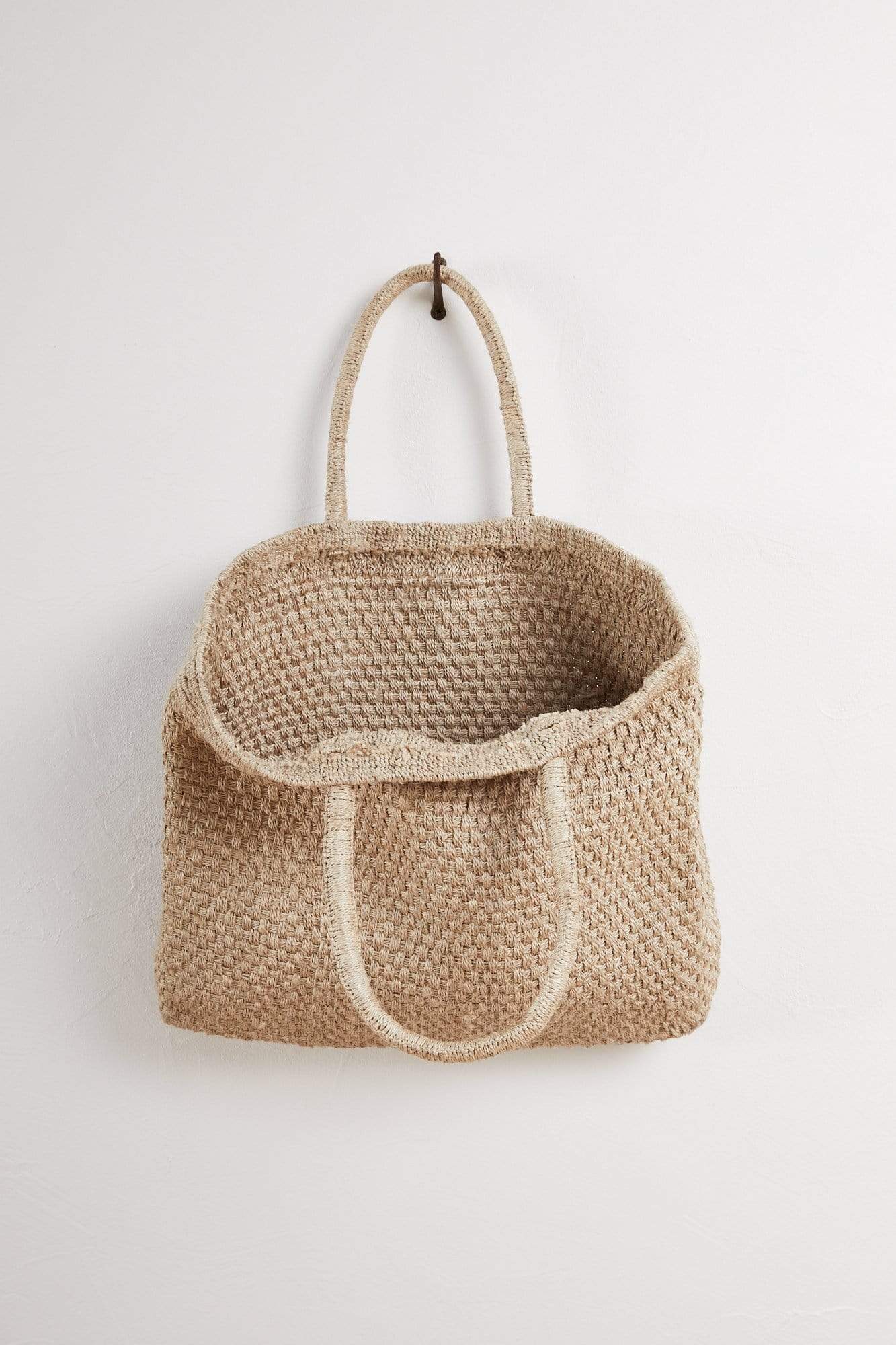 Natural Woven Jute Tote or Beach Bag