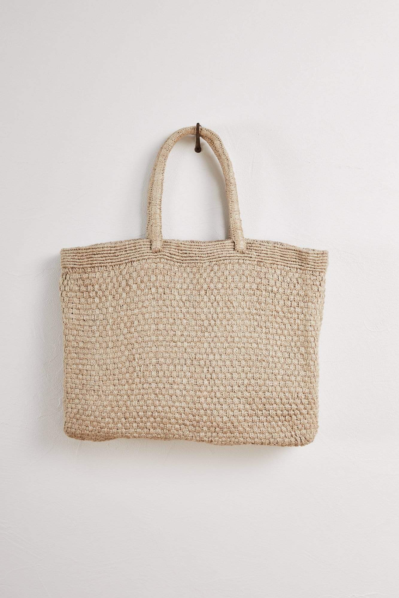 Natural Woven Jute Tote or Beach Bag