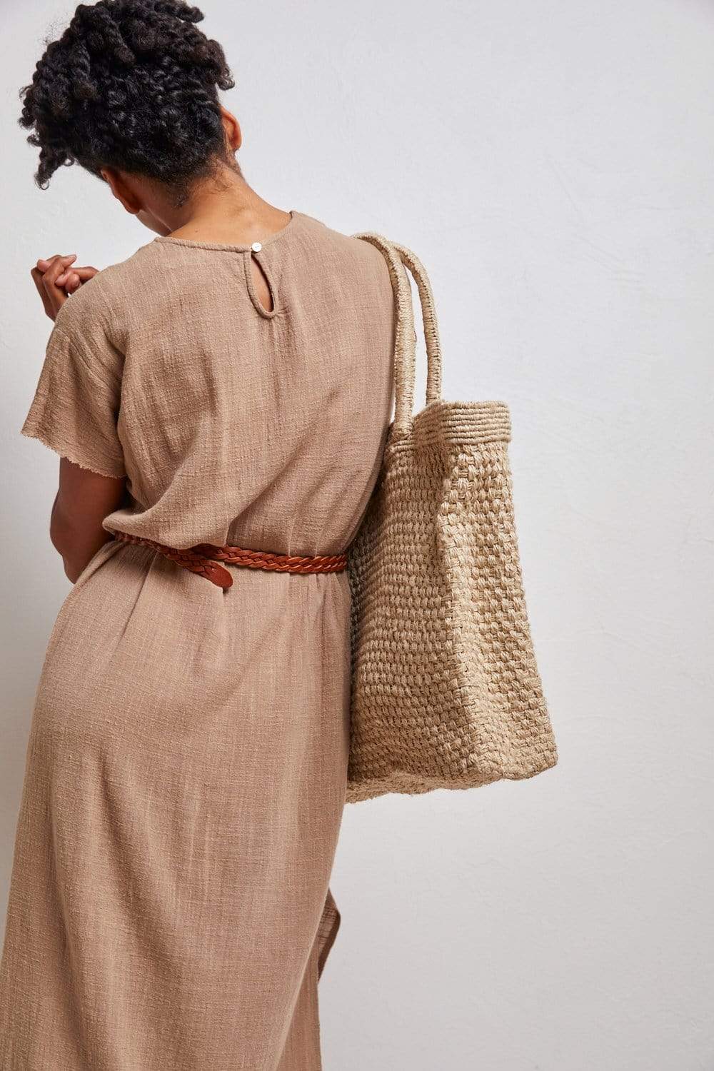 Natural Woven Jute Tote or Beach Bag