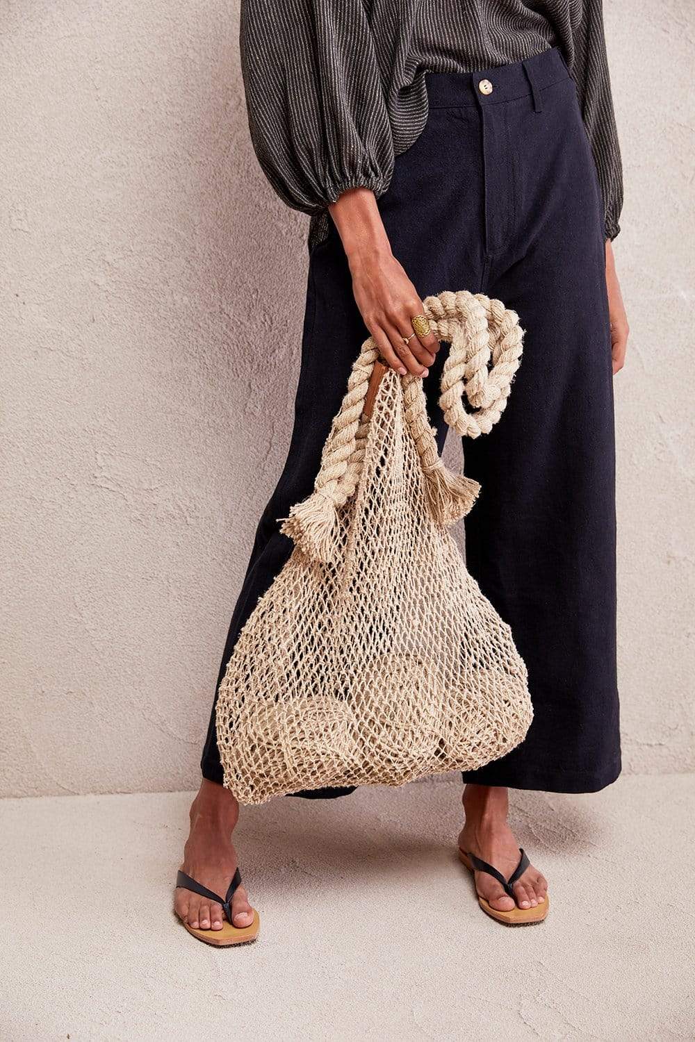 The Dharma Door Bags and Totes Jumbo Hemp String Bag - Natural