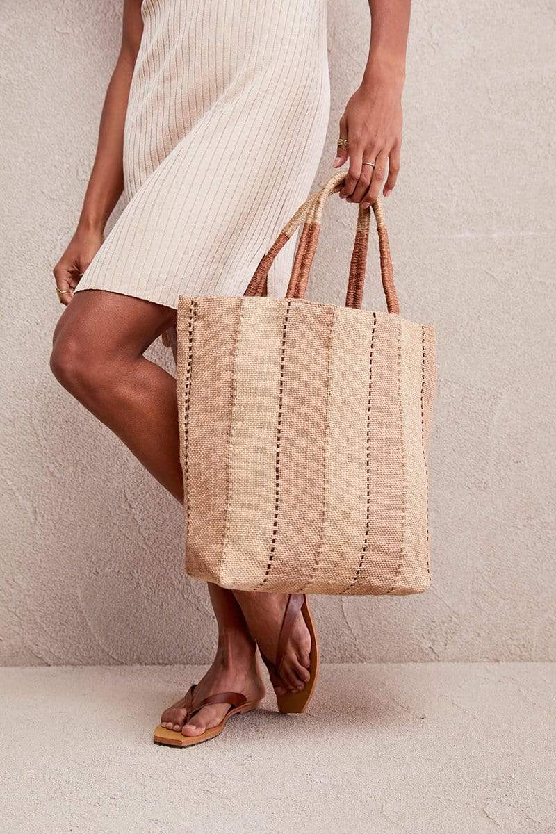 The Dharma Door Bags and Totes Jute Shopper - Clay