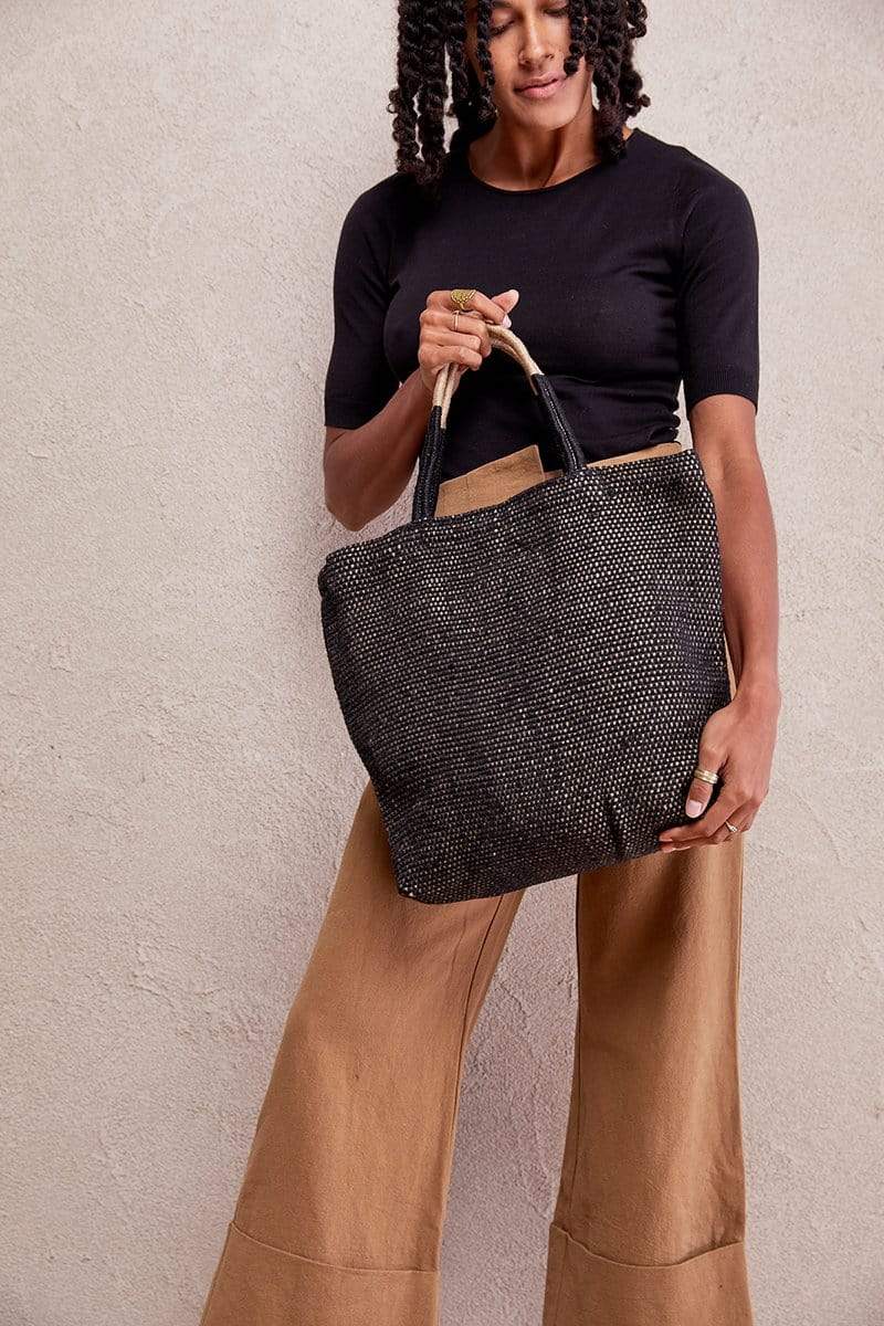 The Dharma Door Bags and Totes Tantu Jute Shopper - Charcoal