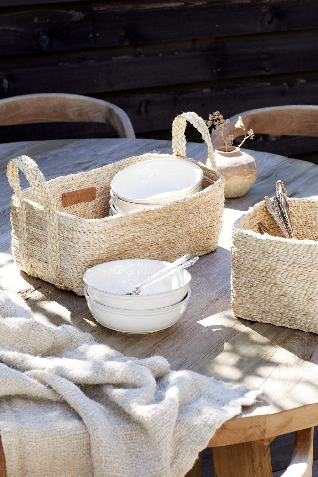 The Dharma Door Basket Small Jute Tray Basket