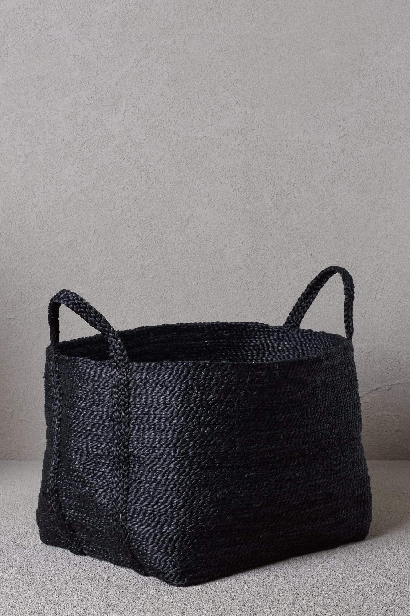 The Dharma Door Baskets and Storage Large handwoven handmade fairtrade Jute Basket - Charcoal 