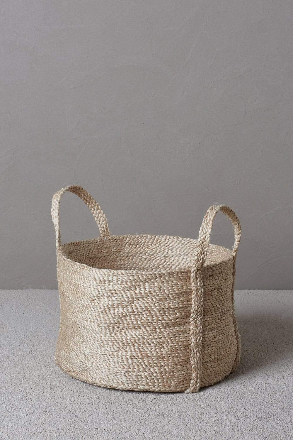 Short Round Jute Basket - Natural