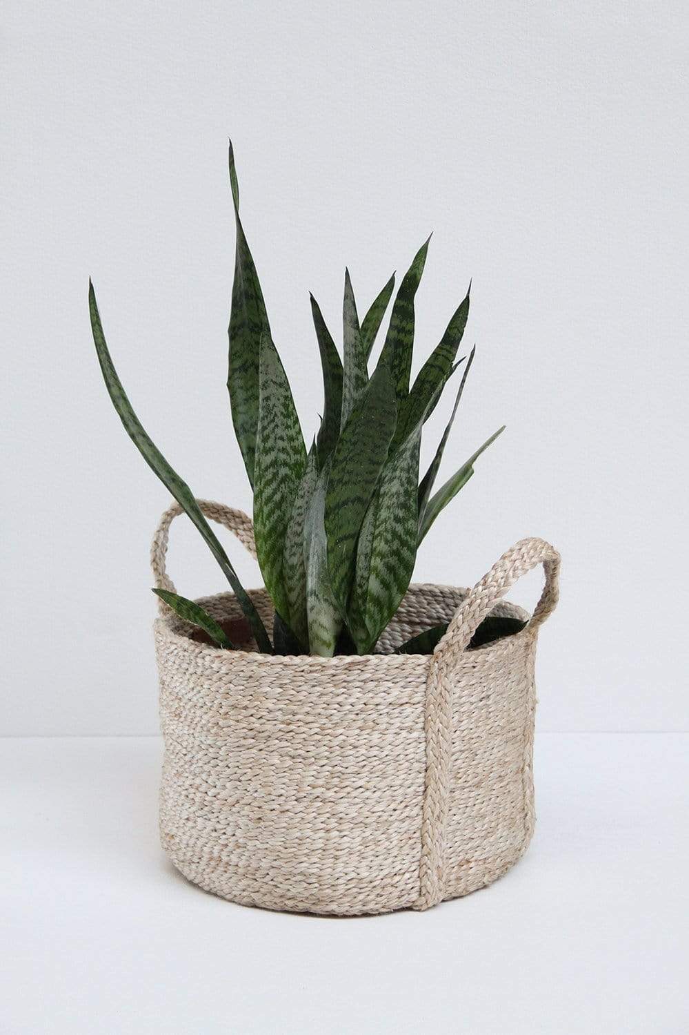 Short Round Jute Basket - Natural