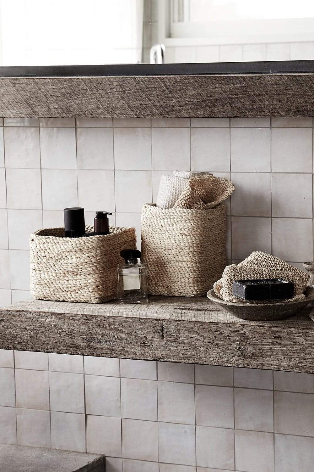 The Dharma Door Baskets and Storage Tall Small Jute Basket - Tall Square