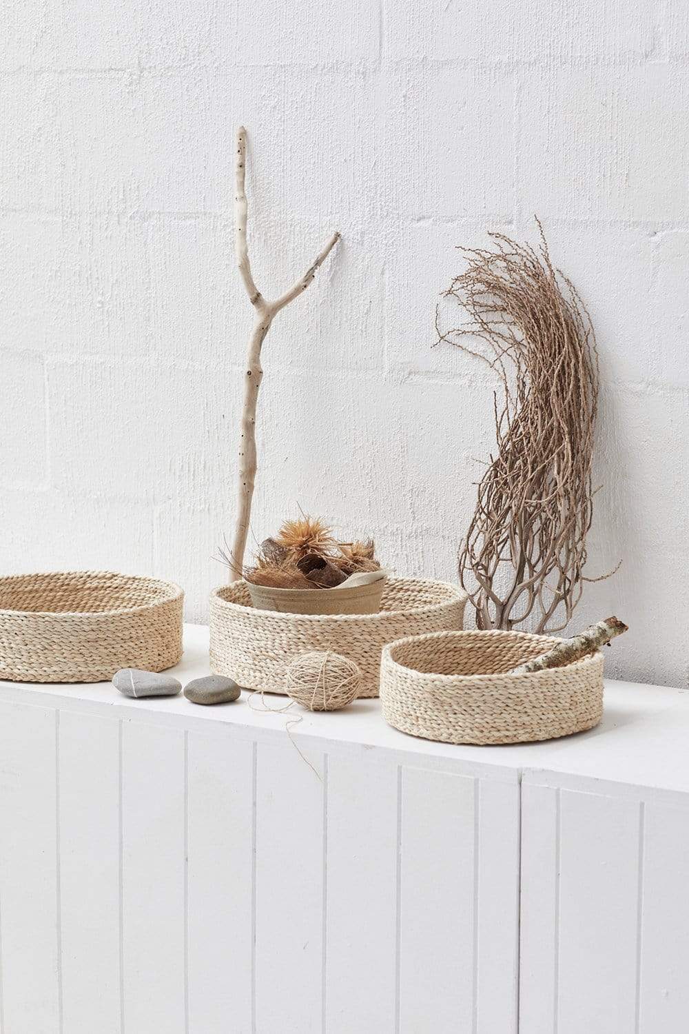 The Dharma Door Baskets and Storage Trio of Round Baskets - Natural Trio of Round Baskets - Natural