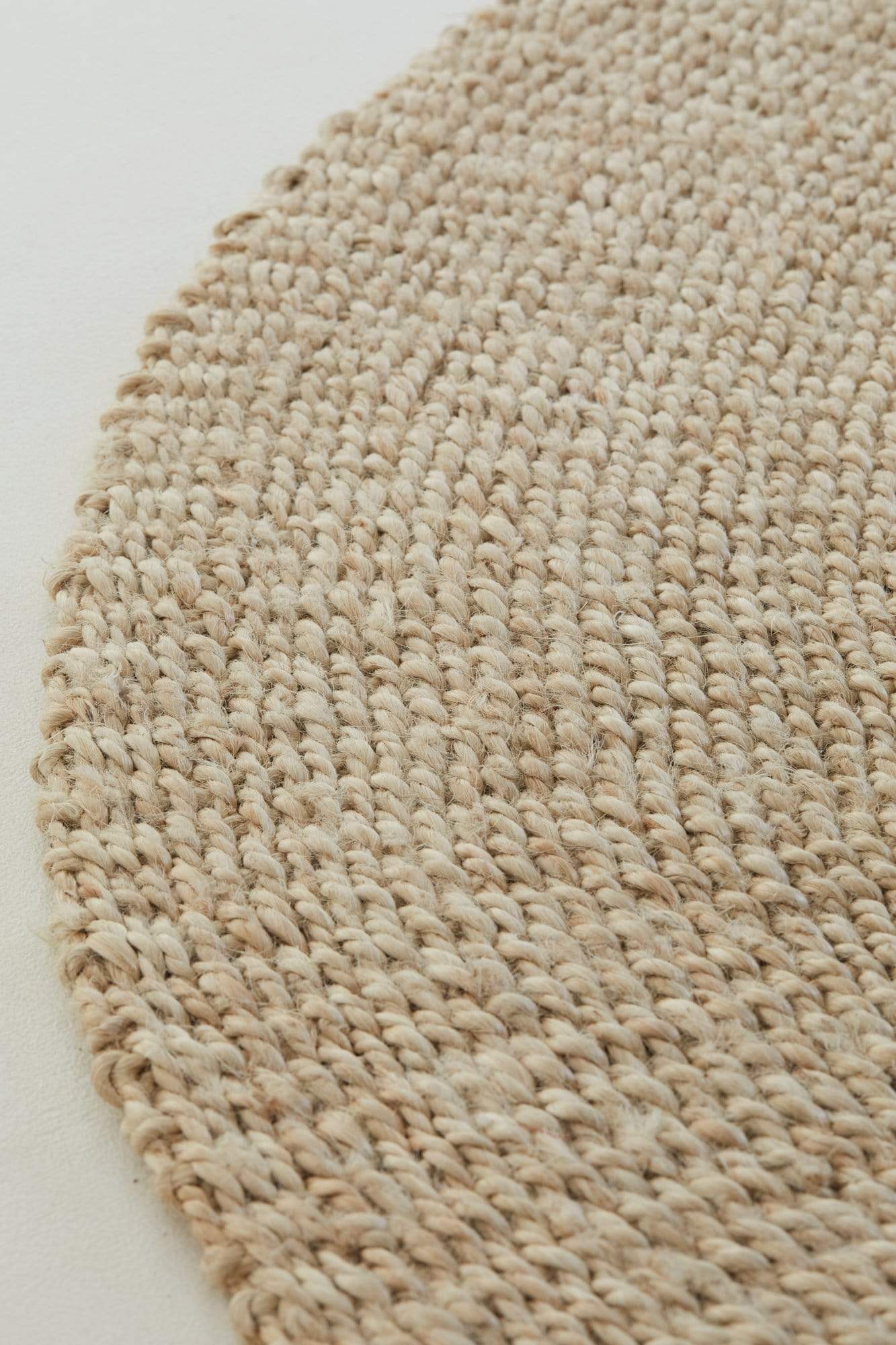 Handwoven natural jute rug detail