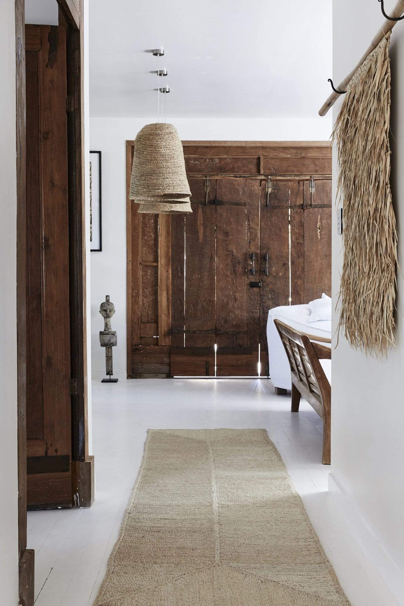 The Dharma Door Rugs and Runners Amada woven handmade fairtrade Jute Runner  in hallway 