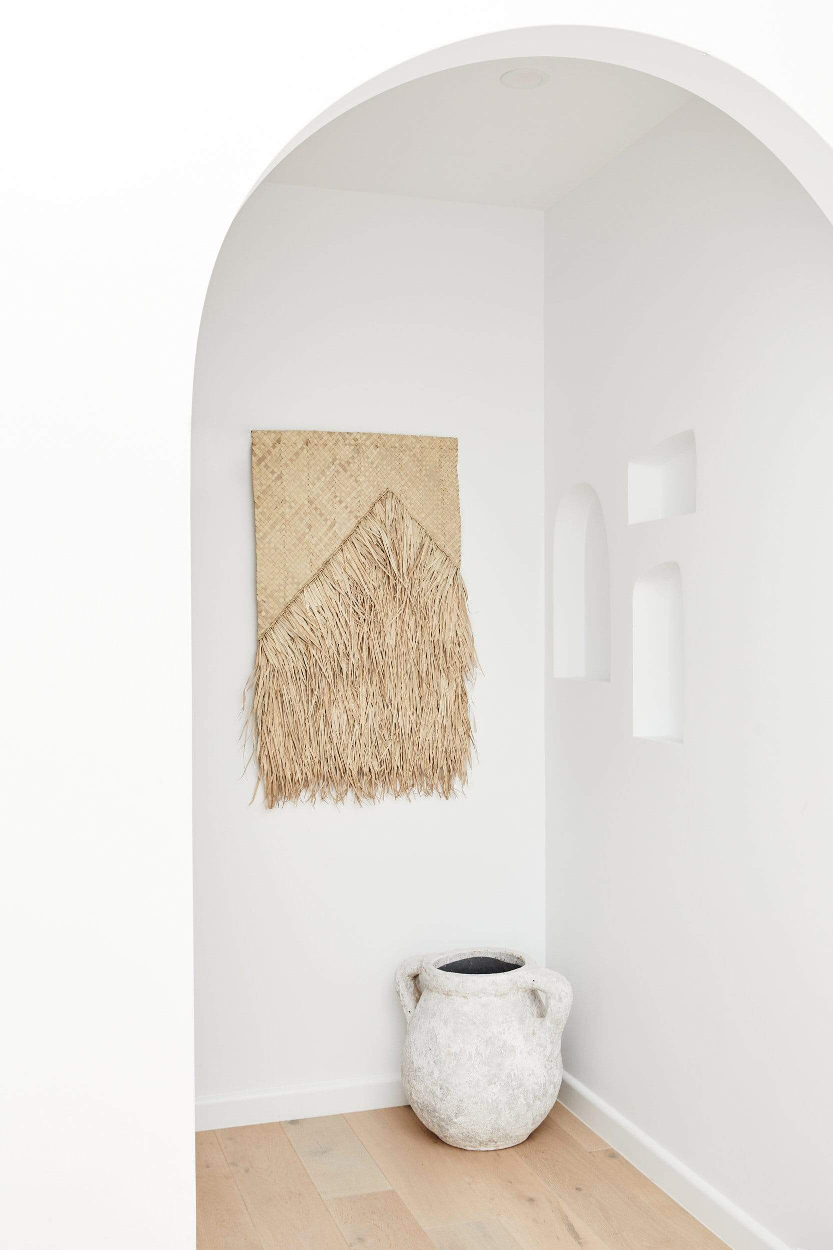 The Dharma Door Wall Hangings Amua Wall Hanging palm leaf handwoven on interior wall