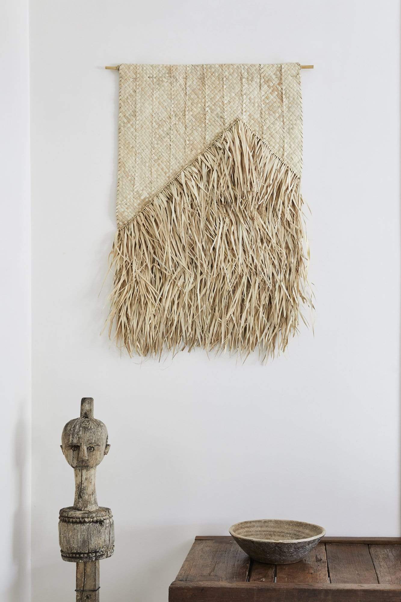 The Dharma Door Wall Hangings Amua Wall Hanging palm leaf handwoven on interior wall