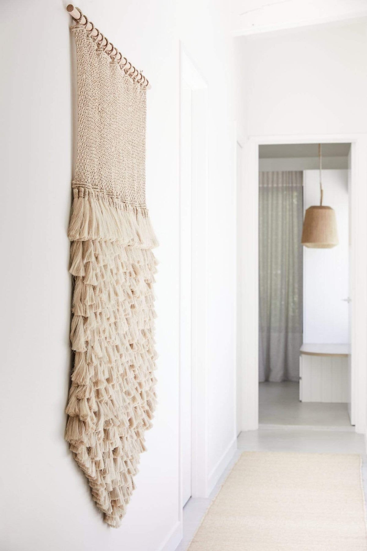 The Dharma Door Wall Hangings Jumbo Wall Hanging - Jute Tassels Jumbo Tassel Wall Hanging - Natural