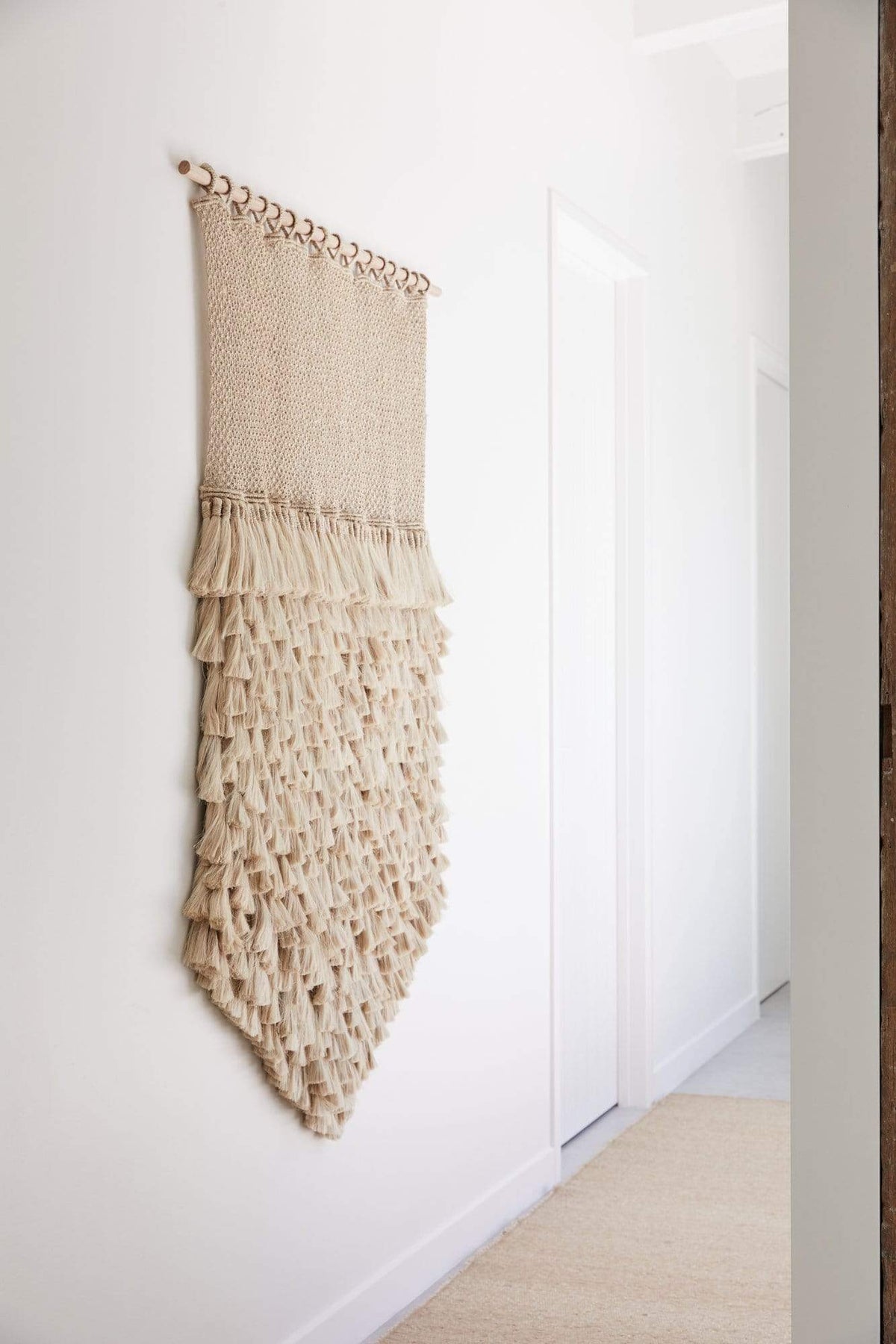 The Dharma Door Wall Hangings Jumbo Wall Hanging - Jute Tassels Jumbo Tassel Wall Hanging - Natural